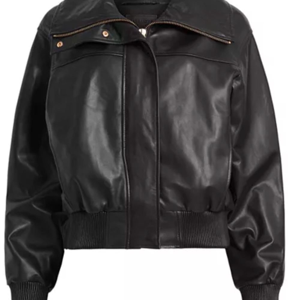 ALLSAINTS Etta Regular Fit Leather Jacket UK 6 US 2 NWT - Picture 2 of 15